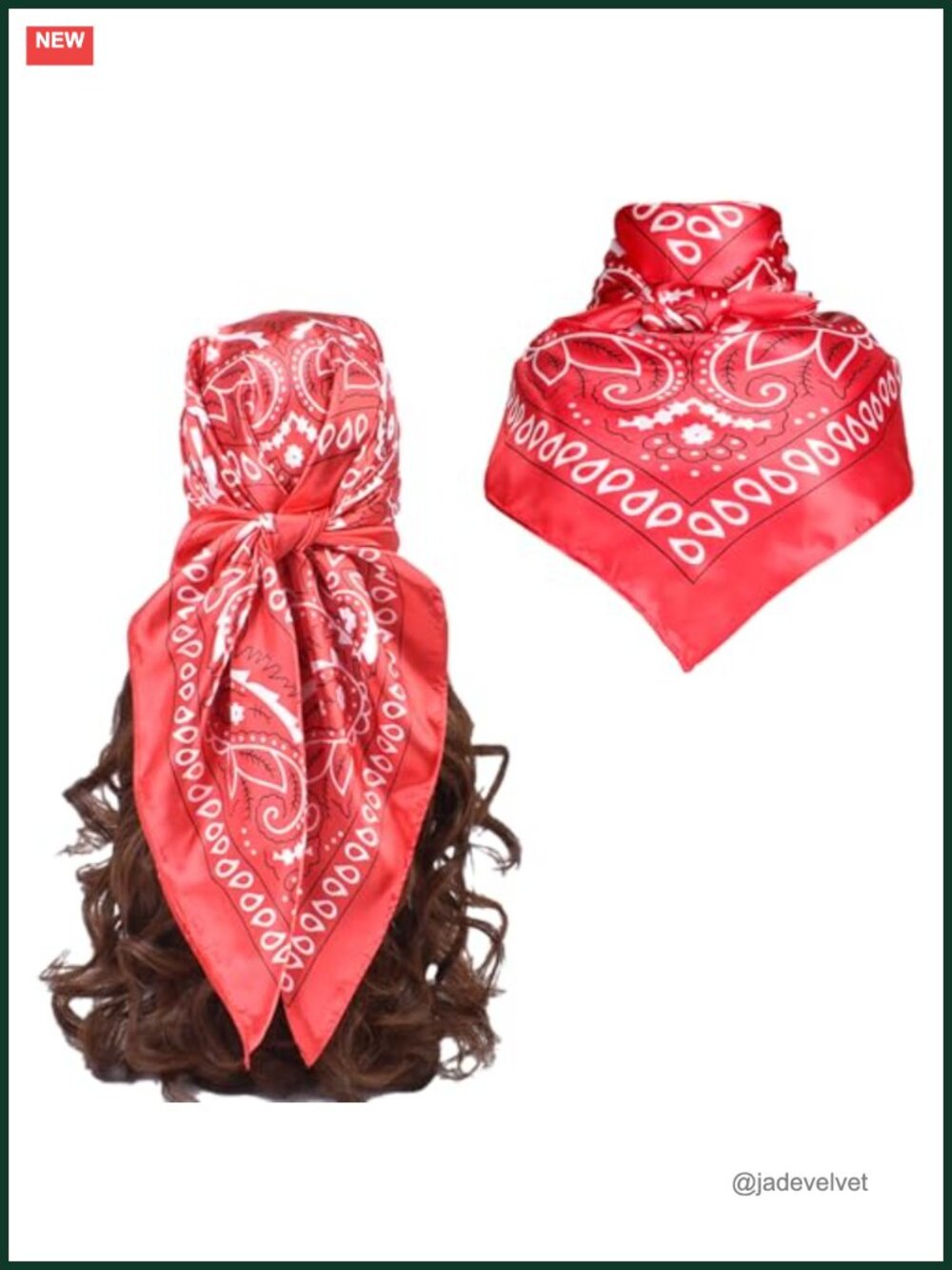 35" Large Square Satin Scarf for Hair Wrapping Sleeping Head Scarf Bandana